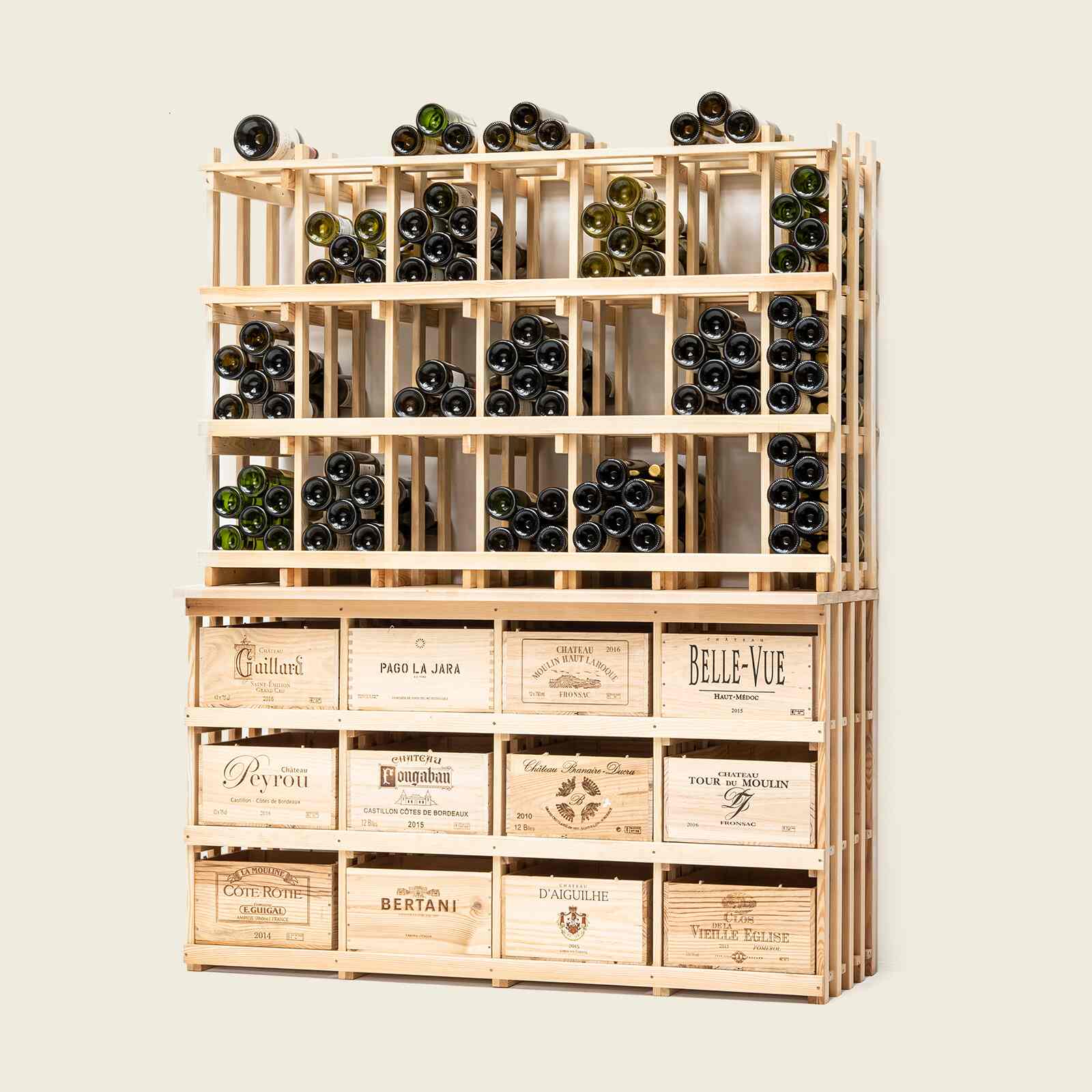 Weinregal Holz MS-230-Aufbau 6,5×3 Kammern für Kombi 4 0