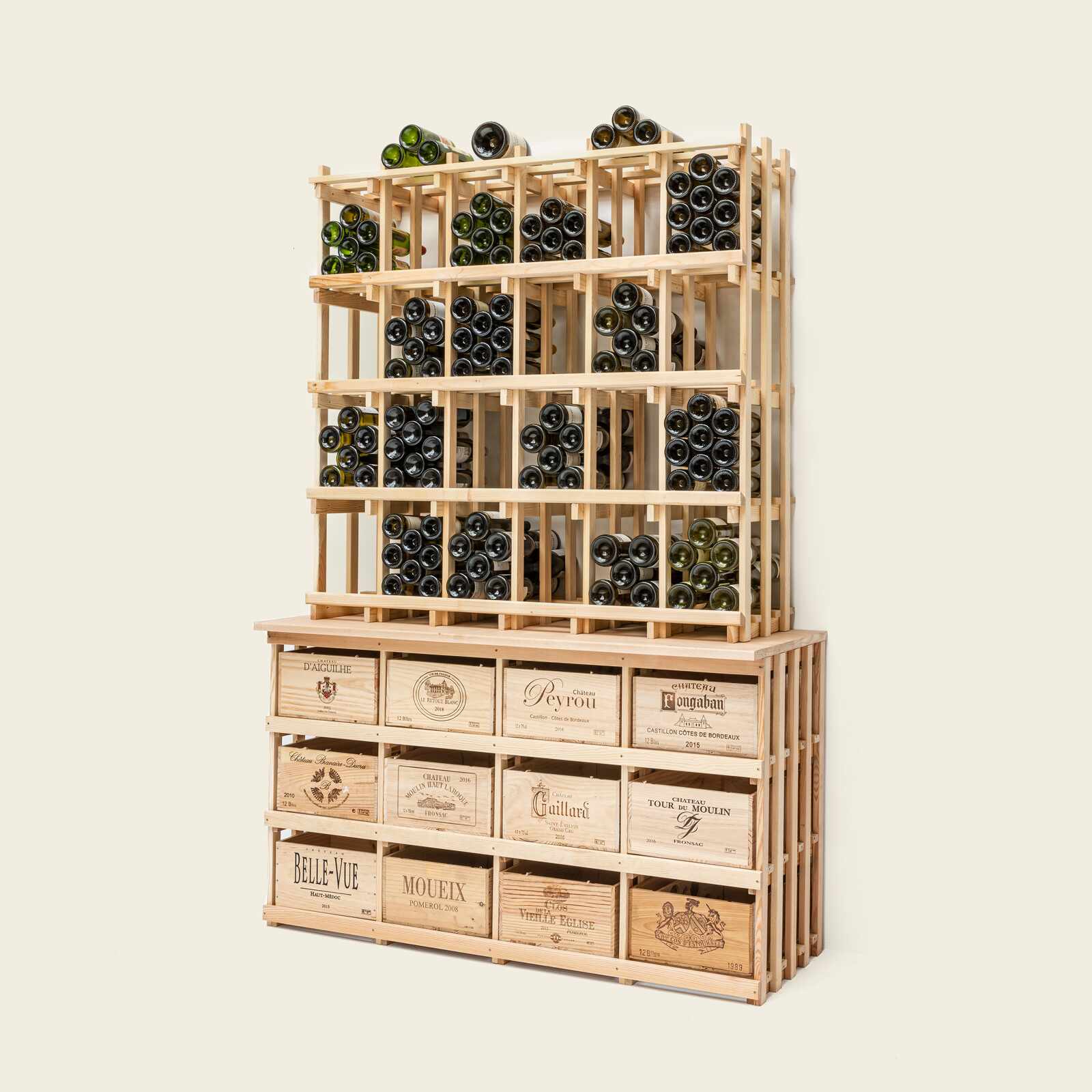 Weinregal Holz MS-290-Aufbau 6×4 Kammern für Kombi 4 0