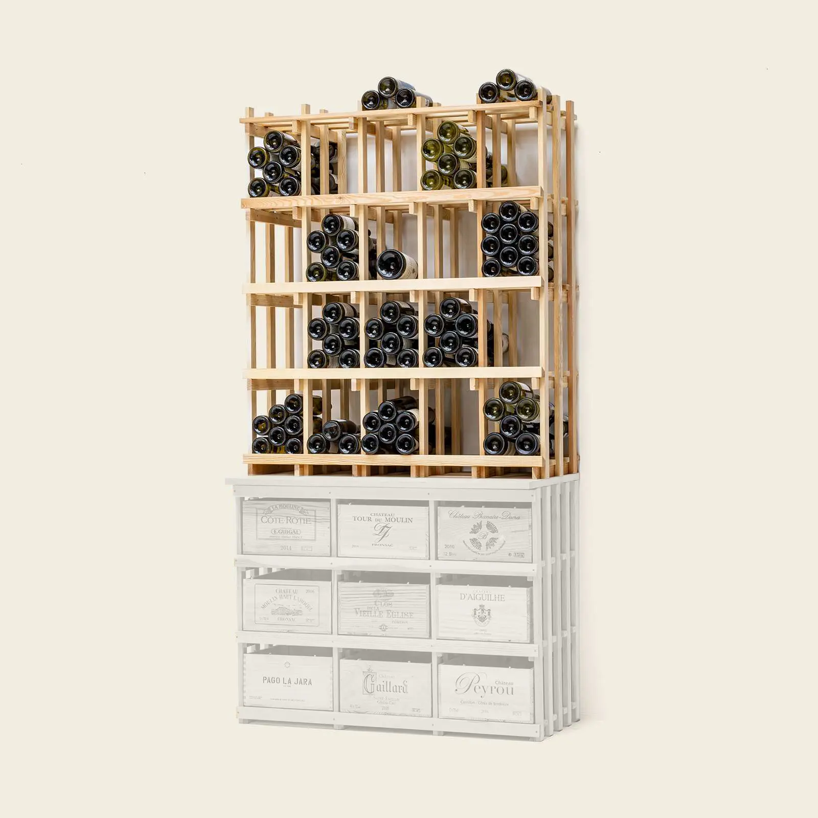 Weinregal Holz MS-240-Aufbau 5×4 Kammern für Kombi 3 - Bild 1