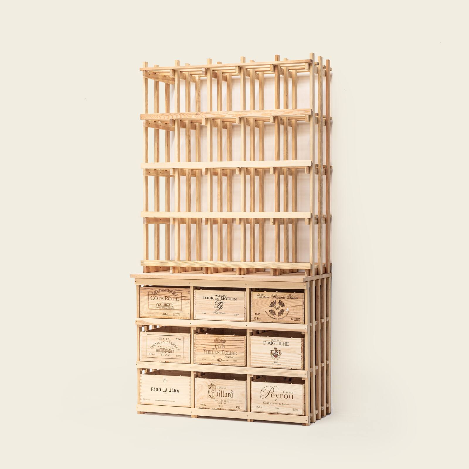 Weinregal Holz MS-240-Aufbau 5×4 Kammern für Kombi 3 - Bild 2