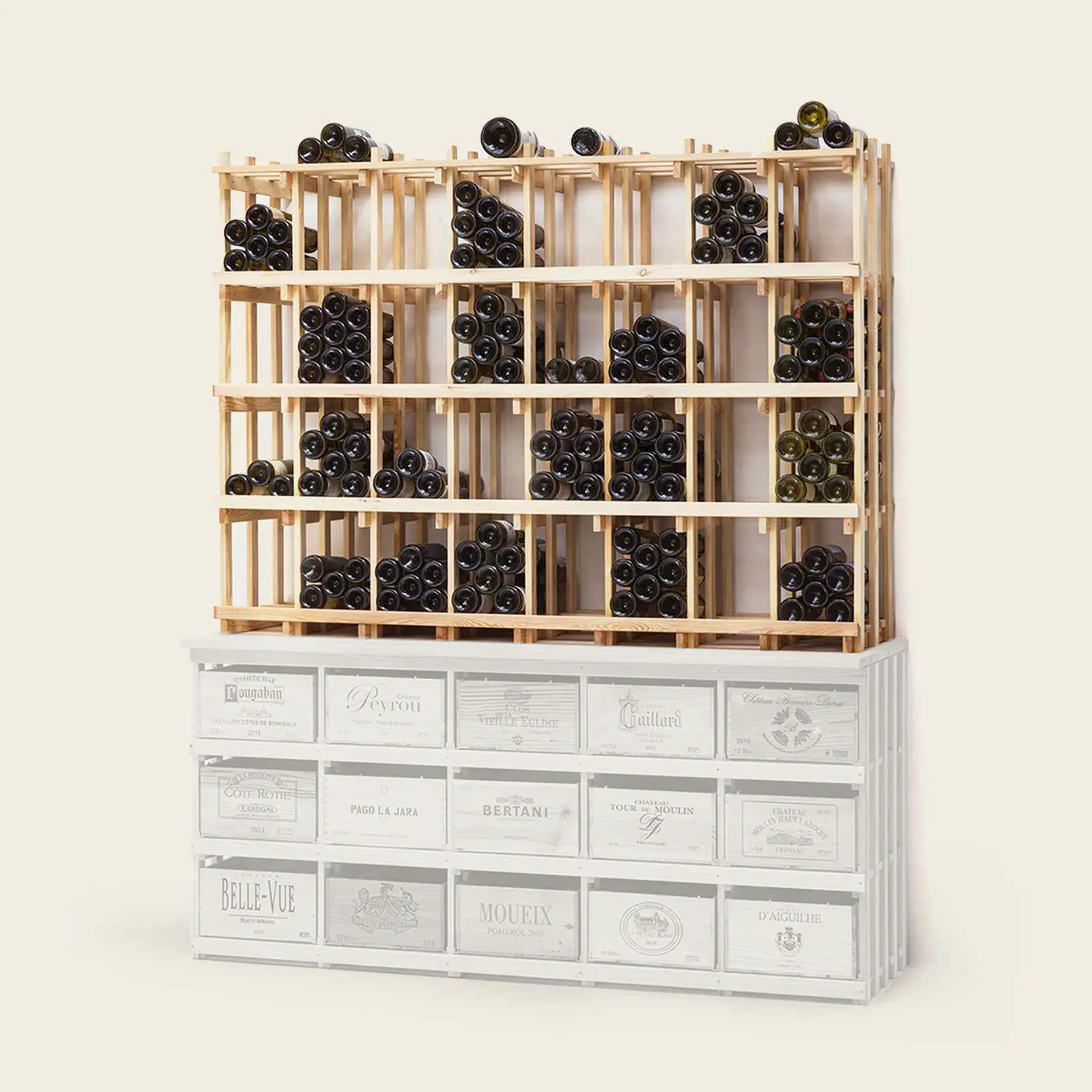 Weinregal Holz MS-400-Aufbau 8×4 Kammern für Kombi 5