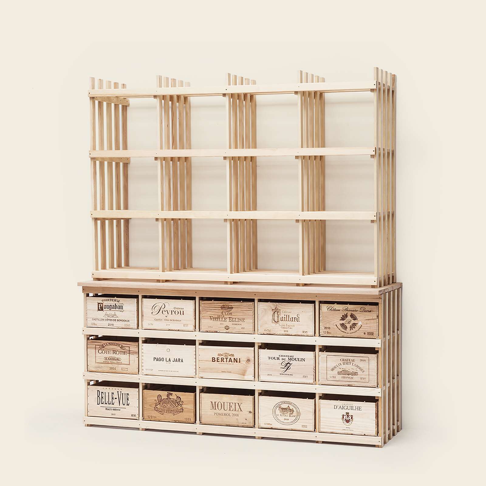 Weinregal Holz MS-380-Aufbau 4×3 Kammern für Kombi 5 - Bild 4