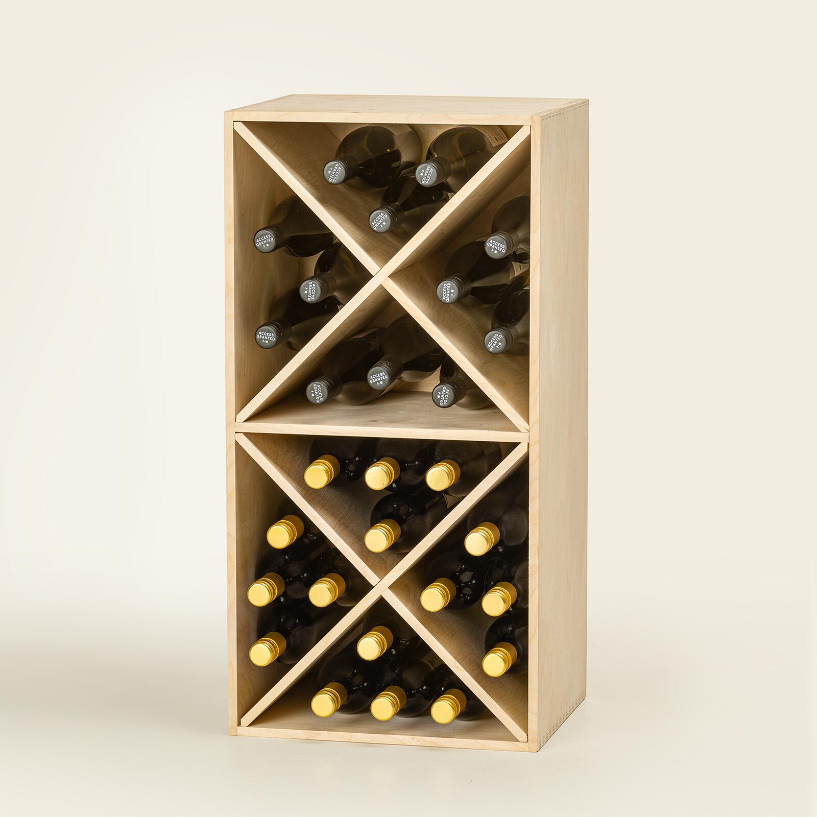 Weinregal Holz MS-Variabel Demi-Kreuz natur - Bild 2