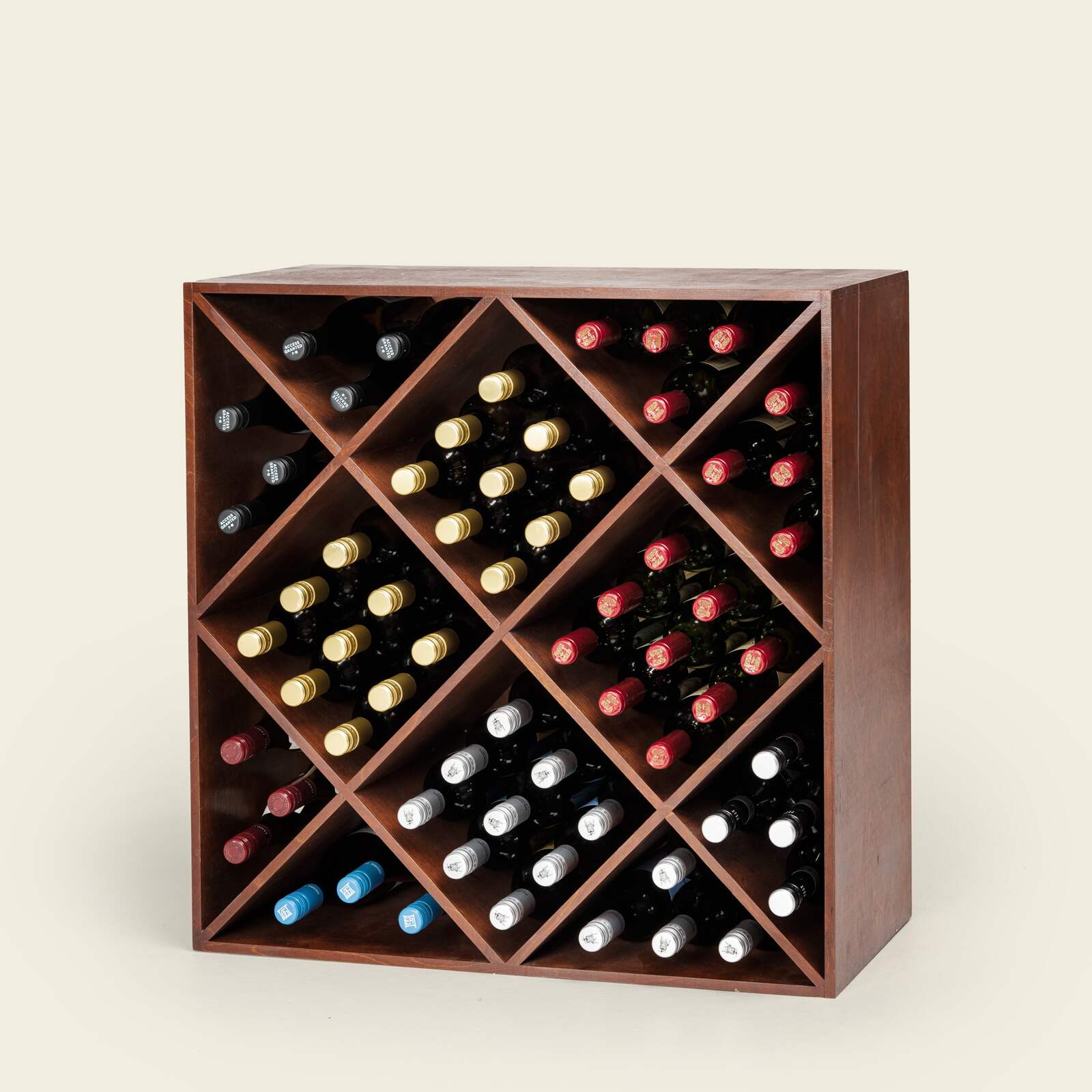 Weinregal Holz MS-Variabel Raute dunkel lasiert