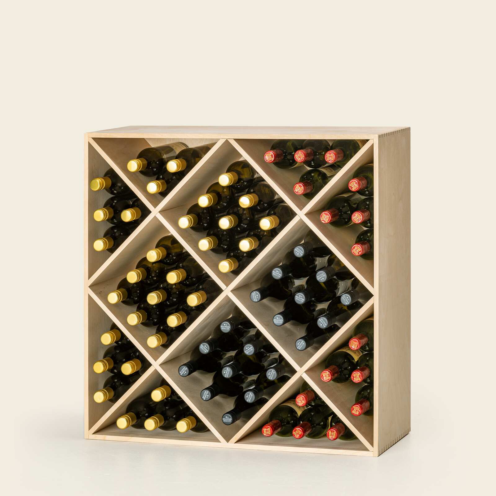 Weinregal Holz MS-Variabel Raute natur